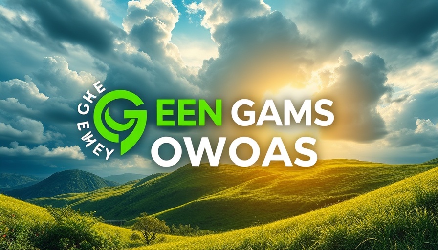 Green Games Showcase 2025 poster with dramatic clouds and bright lighting.