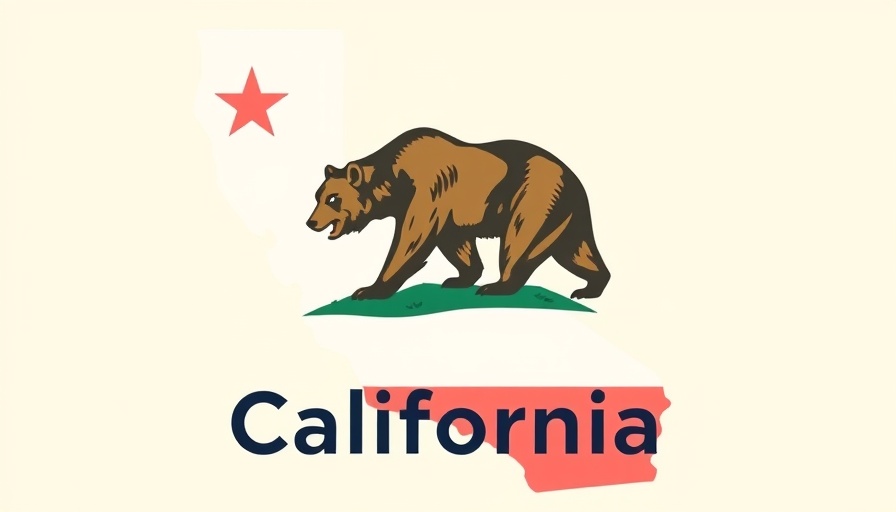 California state outline illustration with bear and star, symbolic design for Starting an LLC in California