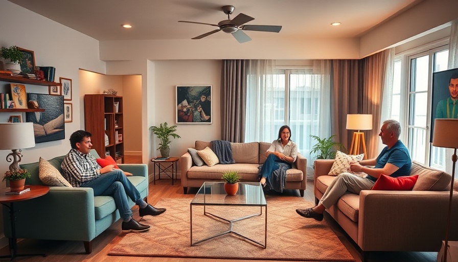Seinfeld-inspired home design with redesigned living room.