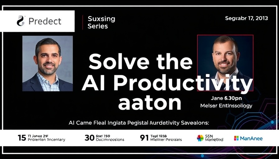 Event poster for 'Solving the AI Productivity Paradox', featuring speakers.