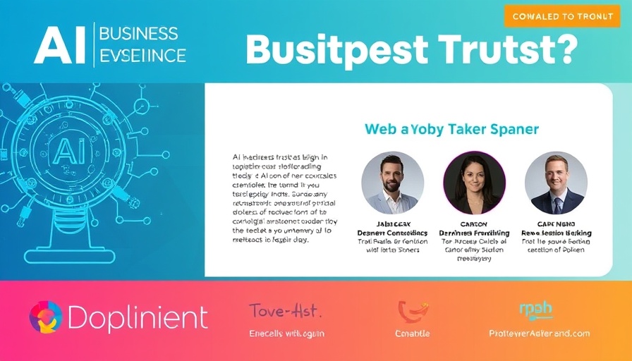 Trust in AI for businesses event banner with speakers Jordan Wilson and Aaron Harris.