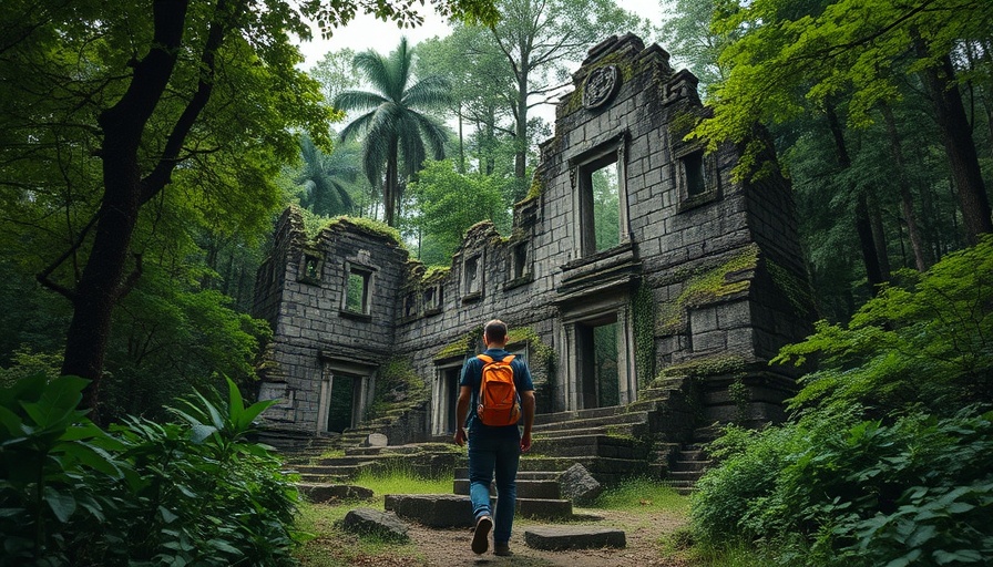 Exploring ancient stone ruins in a Florida forest, highlighting outdoor activities.