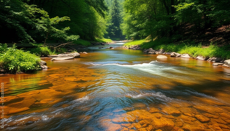 Tranquil forest stream perfect for outdoor activities in Florida.