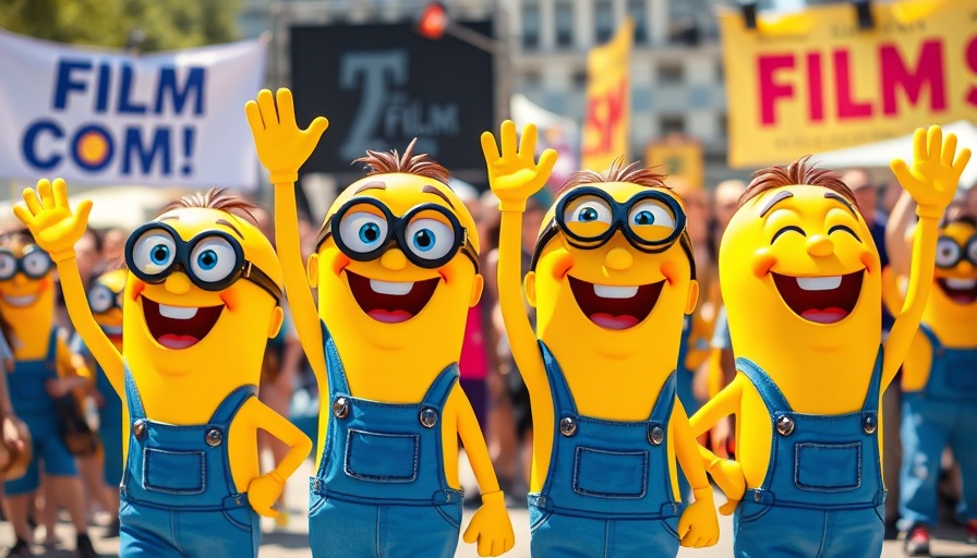 Yellow cartoon characters at film festival, copyright infringement AI lawsuit.