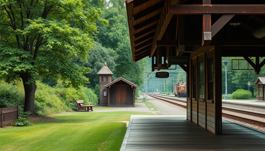 Historic train station in lush Florida setting.