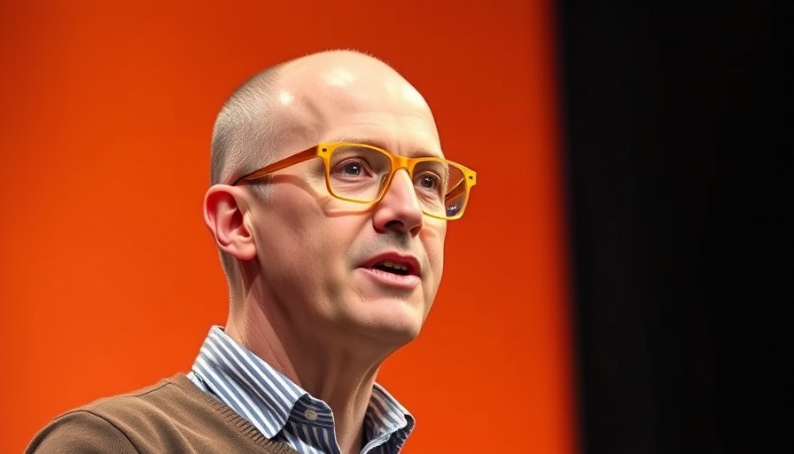 Man speaking on stage with text overlay, 'Who are you here to please'