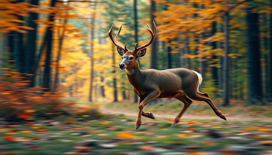 Deer running through a Florida forest, showcasing outdoor activities in Florida.