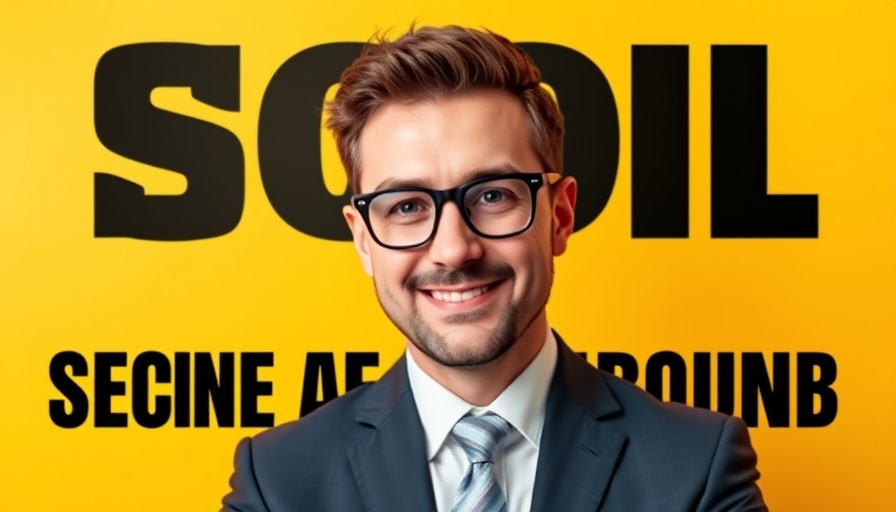 Professional man against yellow background with seths.blog text.