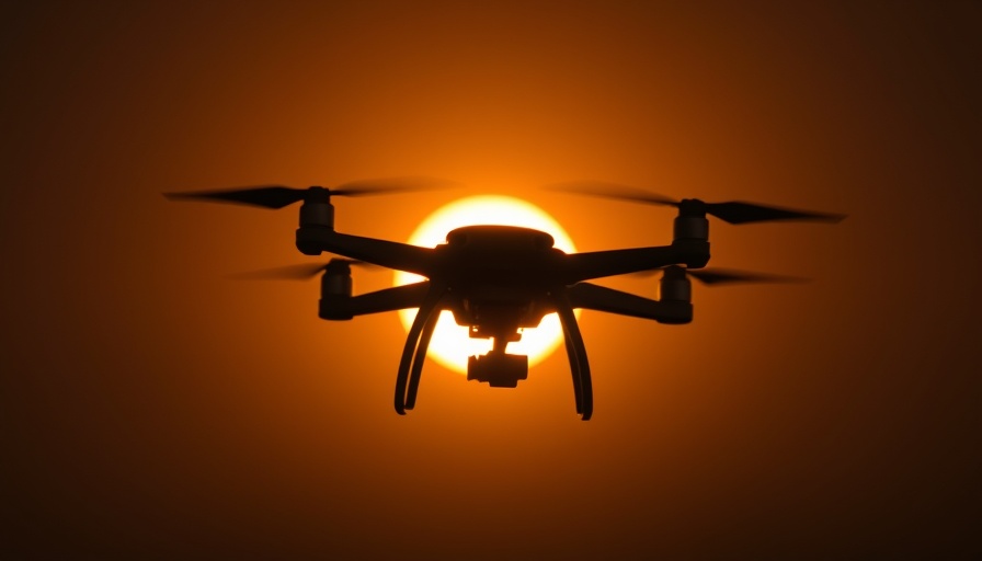 Silhouetted drone against crescent sun, Taiwan drone industry