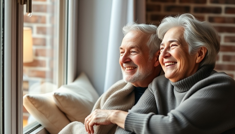 Senior couple enjoying a peaceful moment by the window.