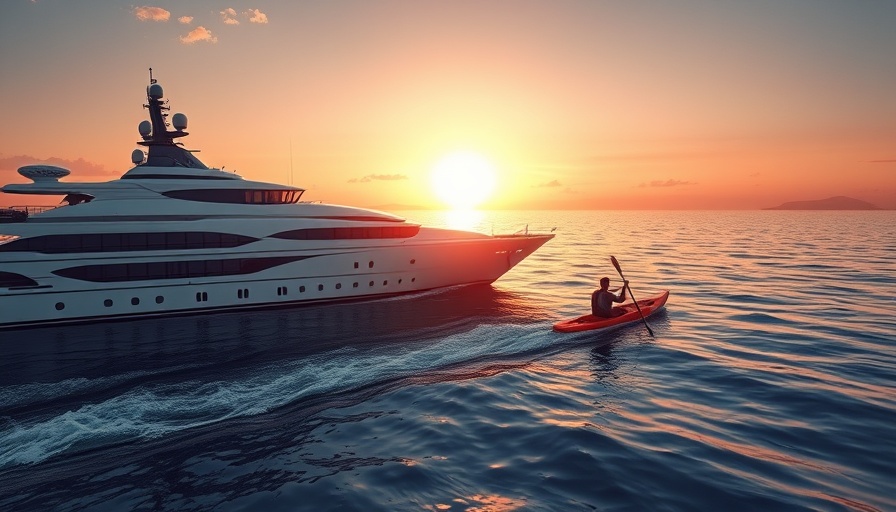 Ritz-Carlton luxury cruise with kayaker in South Pacific