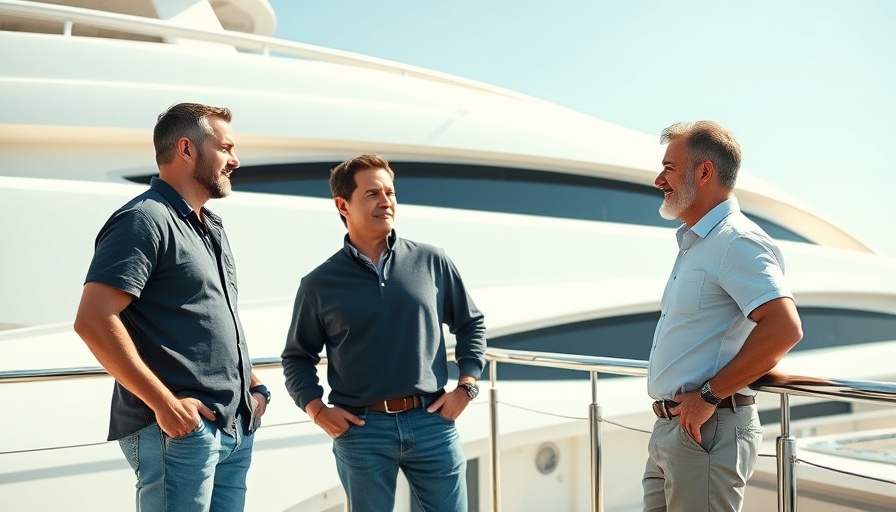 Men discussing on luxury yacht amid Turkish Minister Luxury Yacht Controversy.