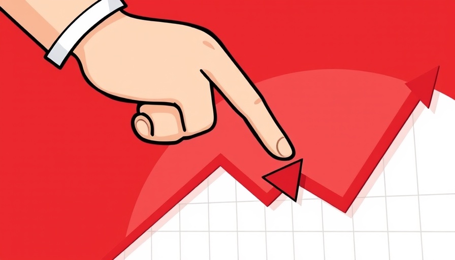 Illustrative graphic of home price growth slowdown with a downward arrow.