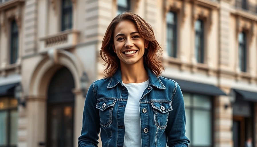 Start a Service Business to Replace Your Income - smiling woman in denim jacket outdoors.