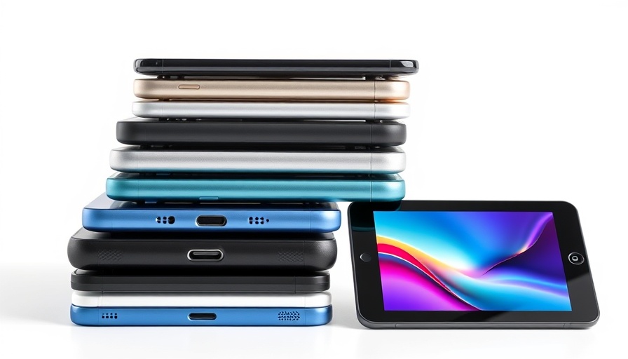 Stacked smartphones and tablets to flip for profit.
