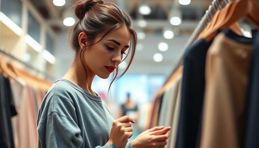 Focused woman shopping for clothes, illustrating smart shopping for goods.