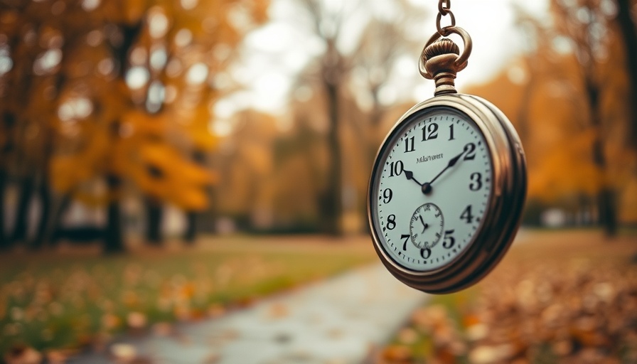 Antique pocket watch in autumn park symbolizing business tax extension.