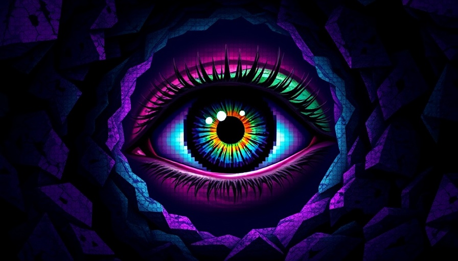 Eye mosaic in keyhole shape symbolizing AI automation for entrepreneurs