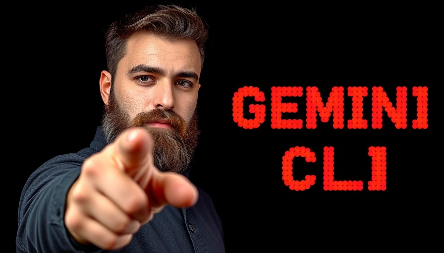 AI for healthcare professionals: Individual pointing at 'GEMINI CLI' text.