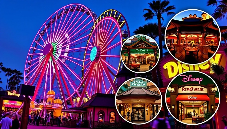 Best VIP dining at Disney collage with Ferris wheel and restaurants.