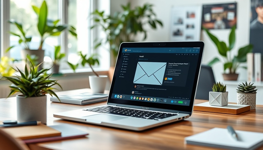 Digital workspace with email interface for engaging audience.