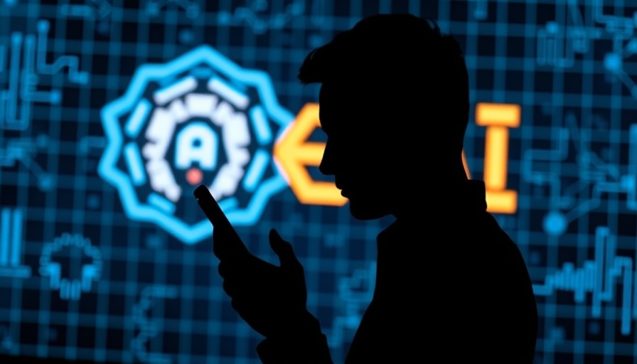 Entrepreneur using AI automation with OpenAI display background.