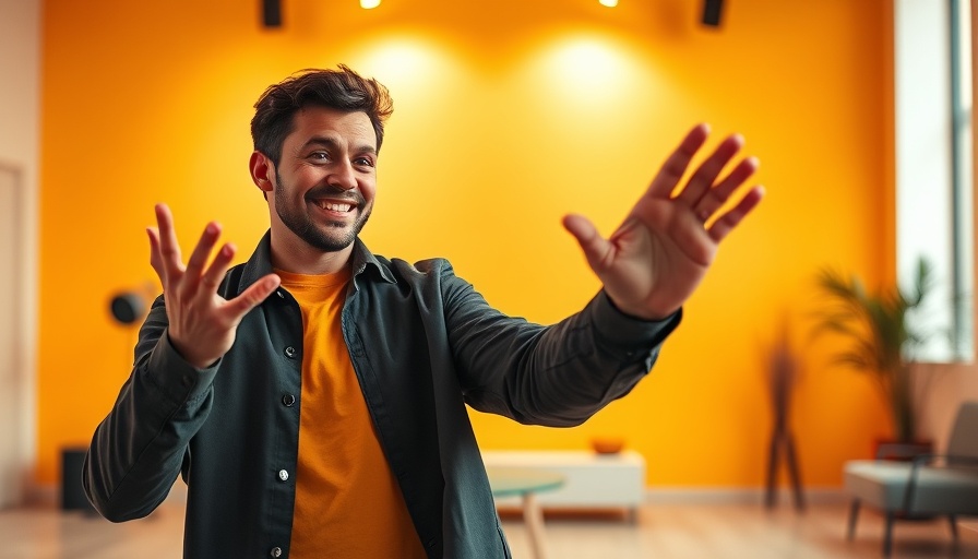 Man discussing Game Theory in Entrepreneurship with dynamic gestures.