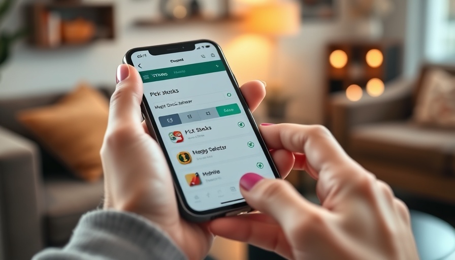 AI-Powered Stock Picker app displayed on smartphone in hand