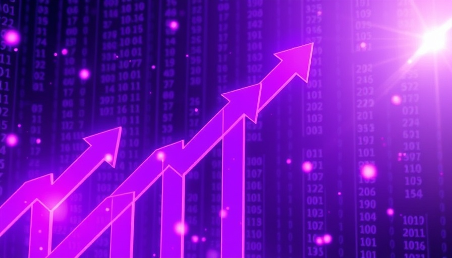 Abstract digital arrows symbolizing growth in AI tools for entrepreneurs.
