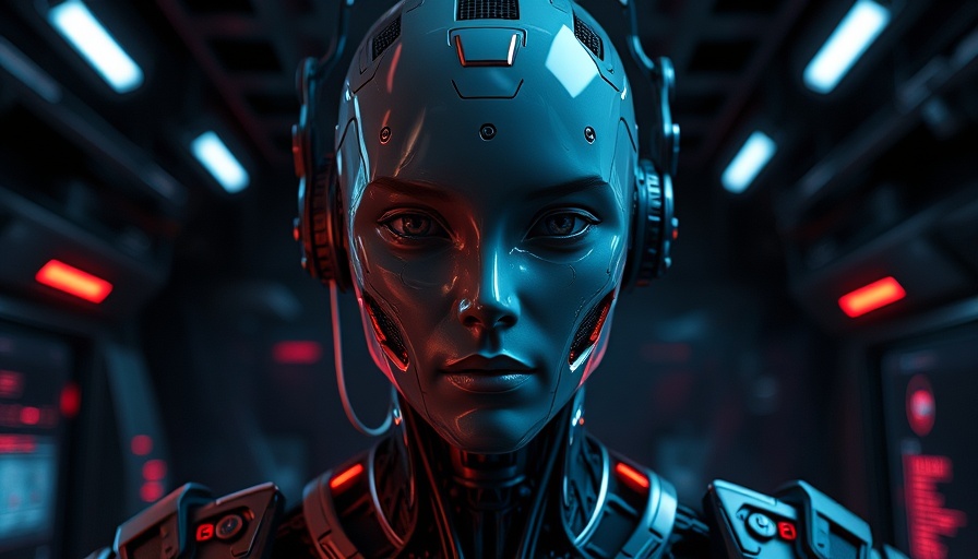 Cyborg face in futuristic lab, Meta Superintelligence Labs AI Development