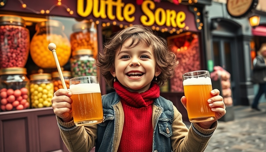 Child enjoying butterbeer at Universal Orlando Resort, magical scene.