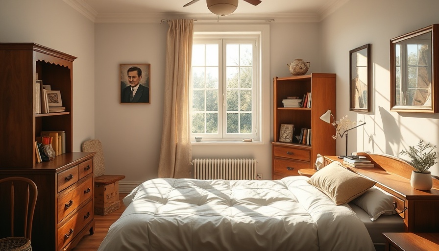 Cozy bedroom with natural light and classic decor.