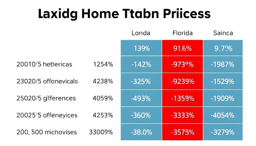 Florida home prices data chart showing price and job changes.