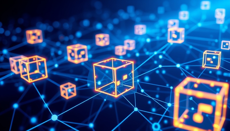 Futuristic digital blockchain network illustrating Web3 for creators.