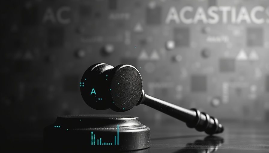 AI copyright battles for entrepreneurs concept with gavel and digital motifs.
