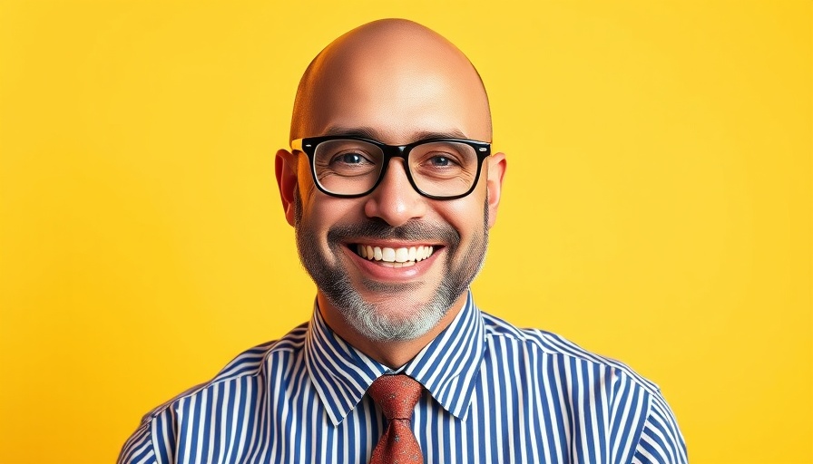 Confident smiling man in glasses with yellow background, discussing how to overcome flailing in business.