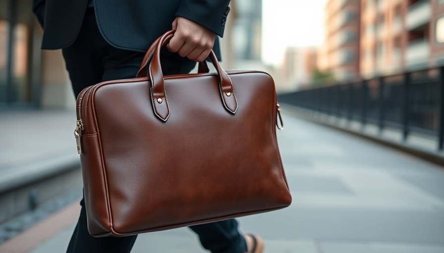 Person carrying a brown leather briefcase, symbolizing business organization.