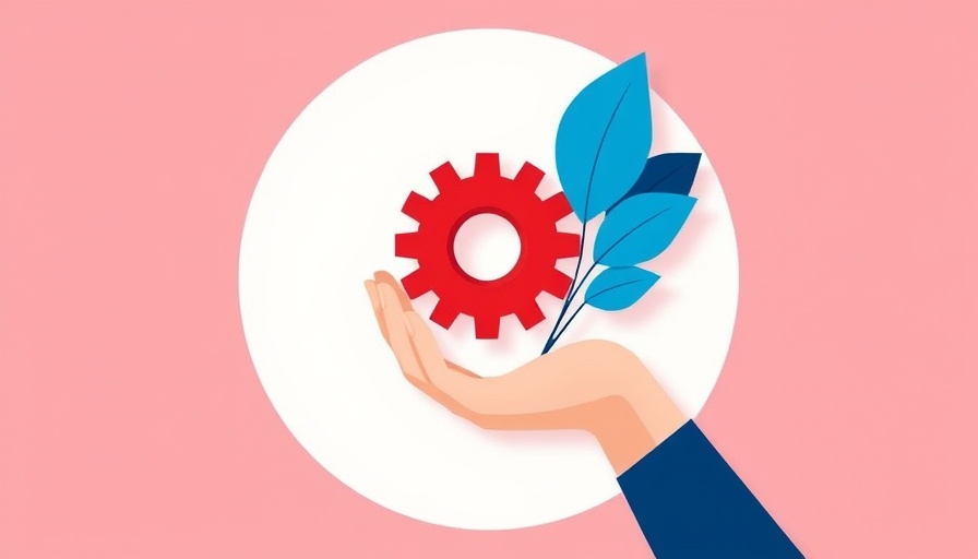 Abstract illustration symbolizing technical SEO fixes with gears and leaves.