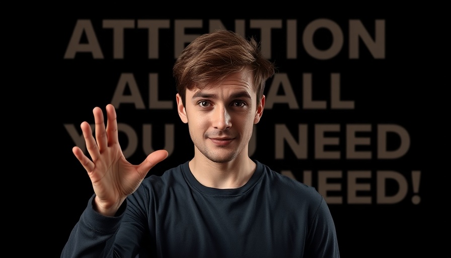 Capture Attention with Generative AI: Man gesturing with bold message.