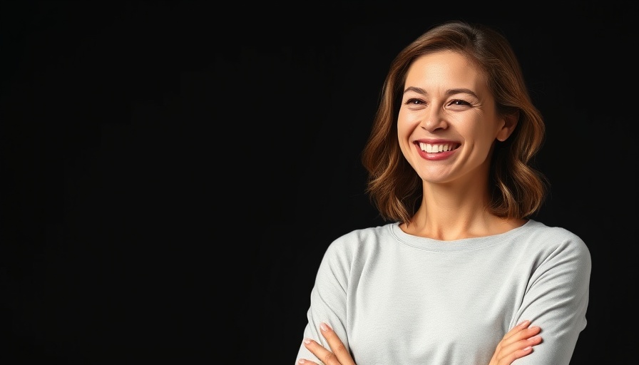 Optimistic woman posing, related to AI business ideas 2025.