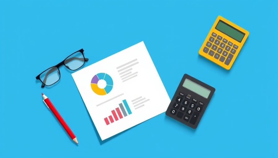 Minimalist illustration for market demand calculation with stationery and calculator