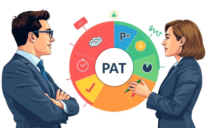 Business professionals analyze 'Profit After Tax' diagram under One Big Beautiful Bill.