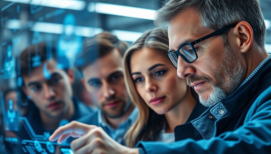 Professionals monitoring AI decision-making on a digital screen.