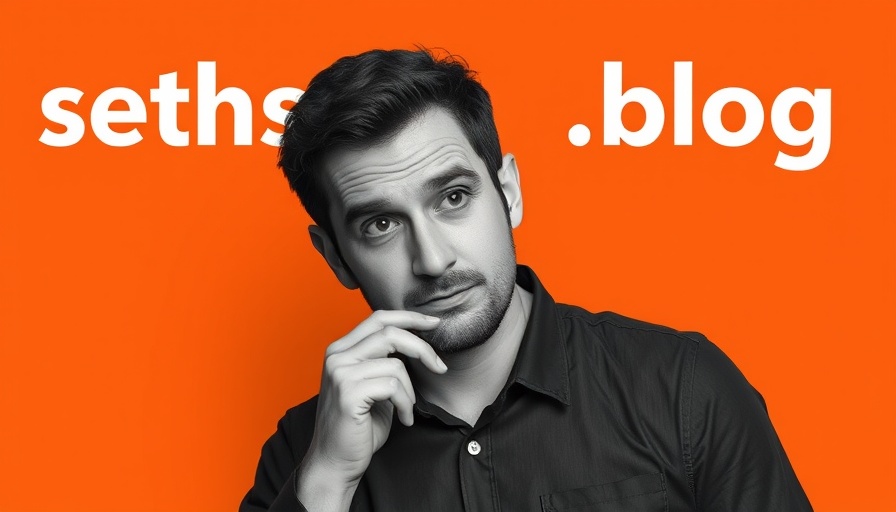 Thoughtful man against orange background with 'seths.blog' text, illustrating Casual Cruelty in Entrepreneurship.