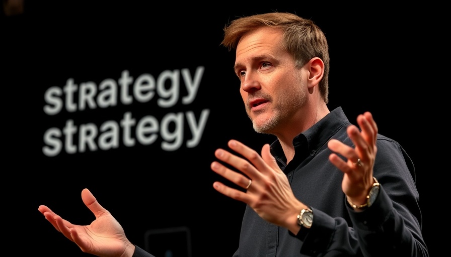 Confident man discussing AI-driven video content strategies.