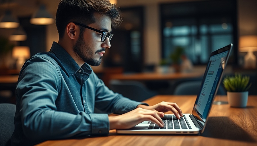 Focused person working on ChatGPT automation for business, modern workspace.