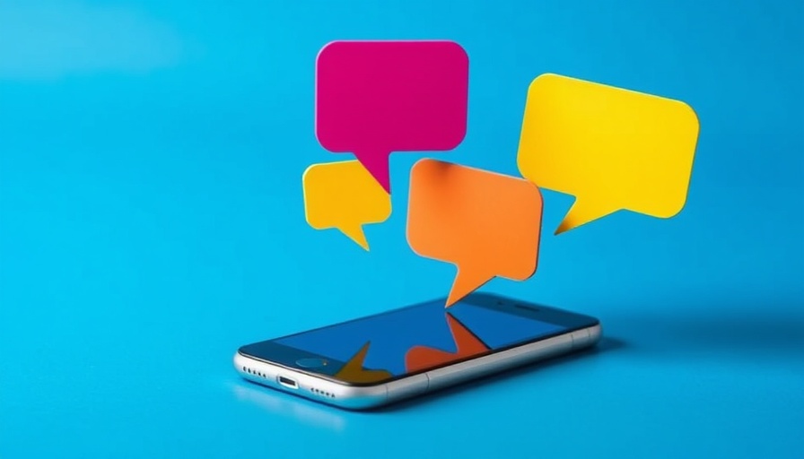 AI automation for entrepreneurs: Vibrant smartphone with colorful speech bubbles.
