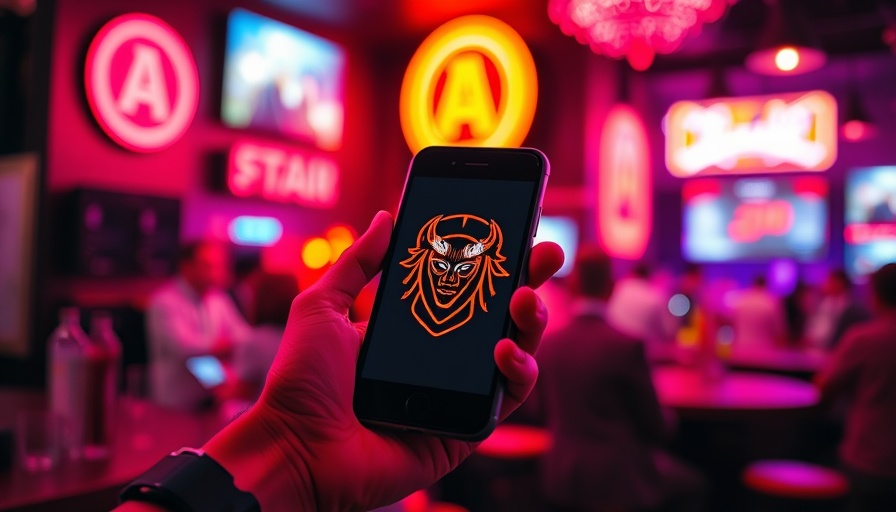 AI automation for entrepreneurs, vibrant scene with smartphone display.