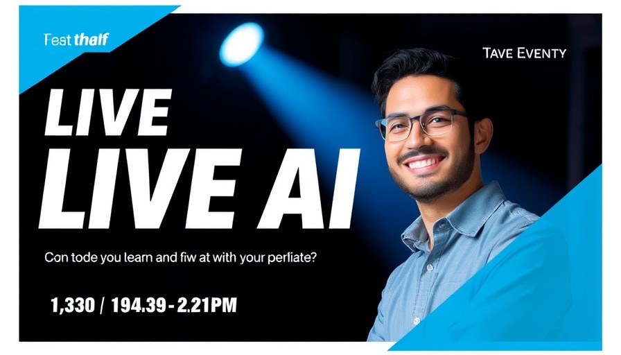 Live AI event advertisement featuring practical tips for productivity.