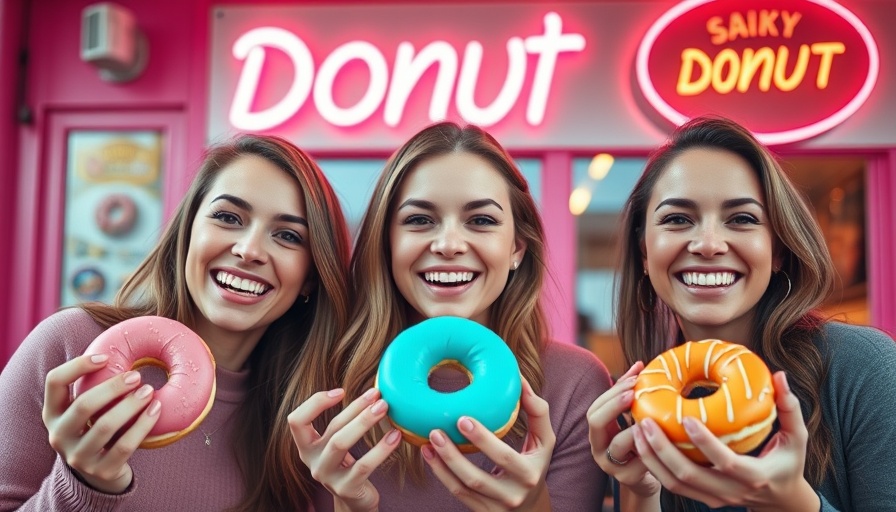 Joyful women on an Orlando food tour enjoying donuts.
